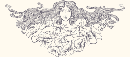 Frau mit Blumen